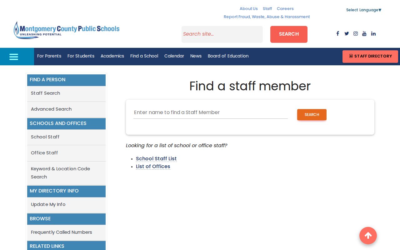 Aspen Hill people directories search through Montgomery County Public Schools