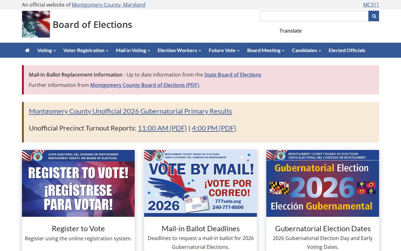 Aspen Hill public records Montgomery County elections office