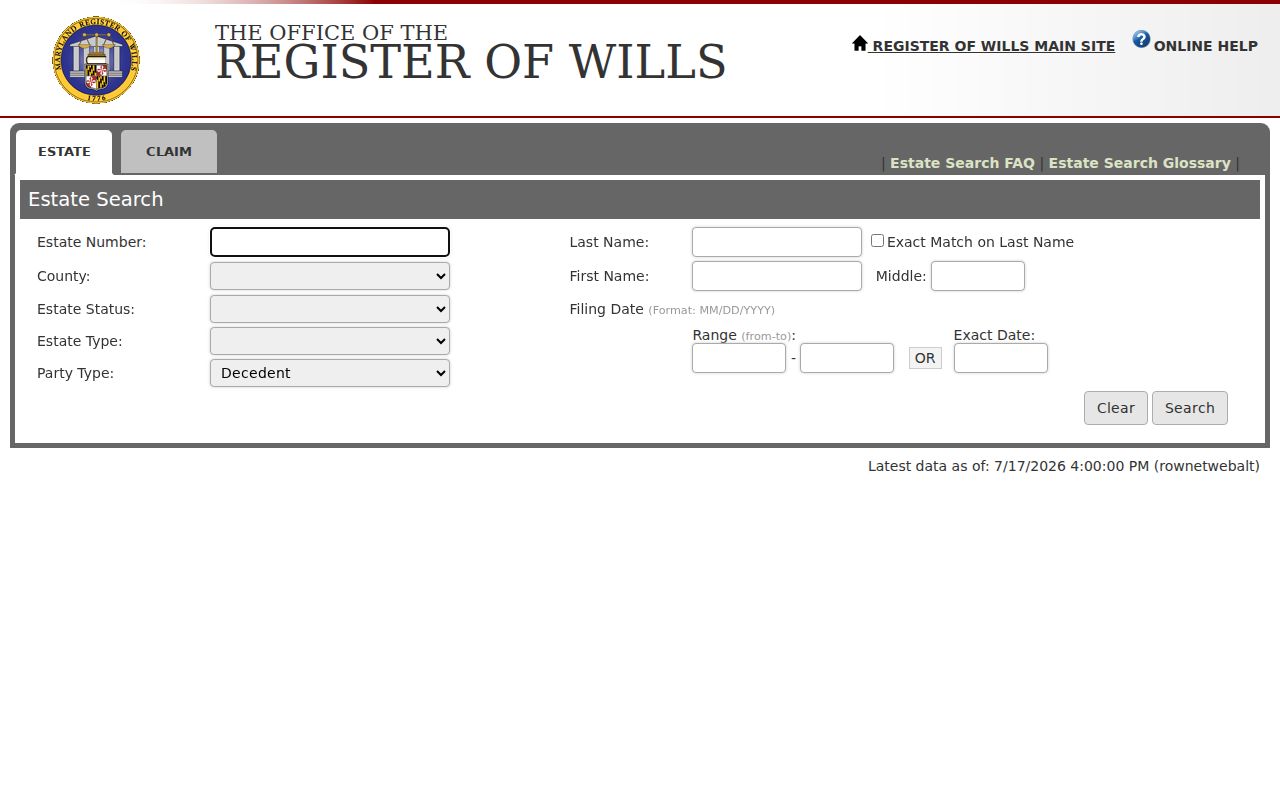 Aspen Hill public records Maryland Estate Search